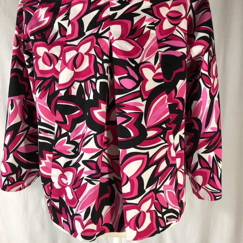 Laura Ashley Pink/Black/White Print Swing Jacket - Picture 6 of 8